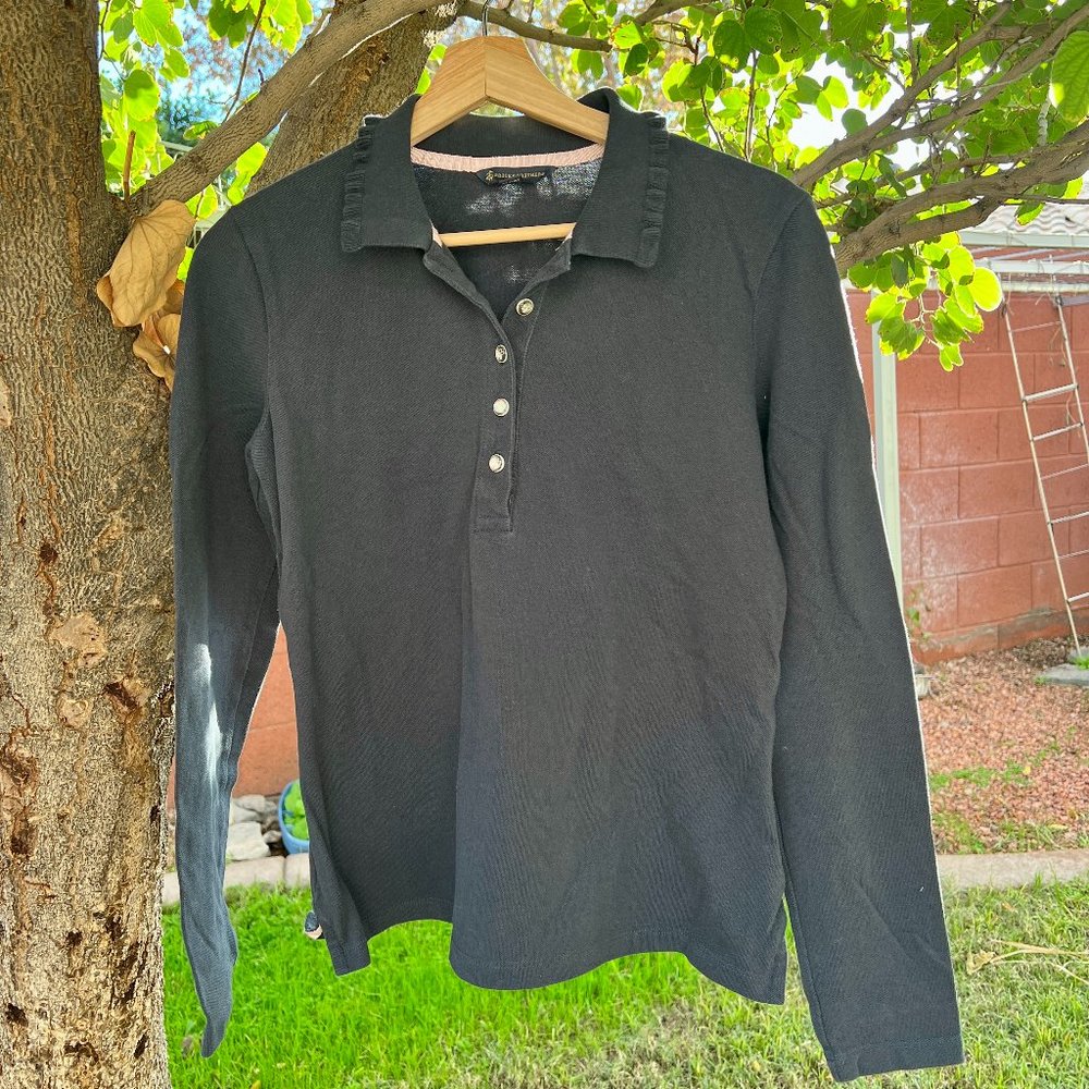 ***DISCOUNT SHIPPING***BROOKS BROTHERS WOMEN'S NAVY LONG SLEEVE POLO SHIRT